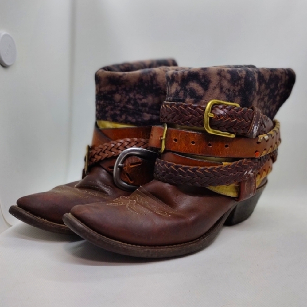 Vintage Avonite Hypalono Western Ankle Boots Women's 9 Brown Cowgirl Rodeo Retro